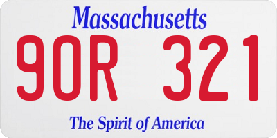 MA license plate 9OR321