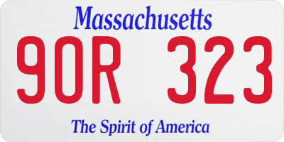 MA license plate 9OR323