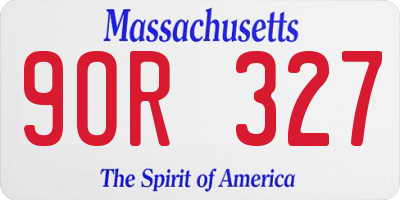 MA license plate 9OR327