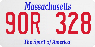 MA license plate 9OR328