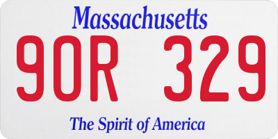 MA license plate 9OR329