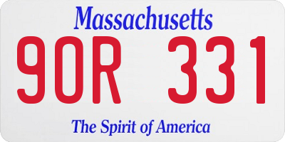 MA license plate 9OR331