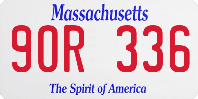 MA license plate 9OR336