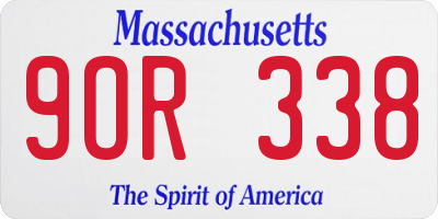 MA license plate 9OR338