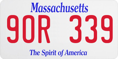 MA license plate 9OR339