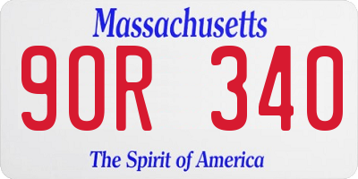 MA license plate 9OR340