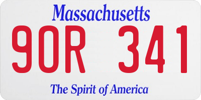 MA license plate 9OR341