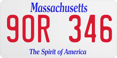 MA license plate 9OR346