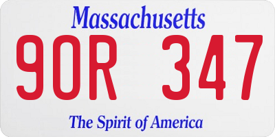 MA license plate 9OR347