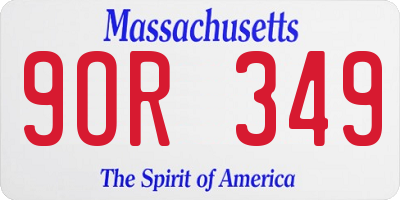 MA license plate 9OR349