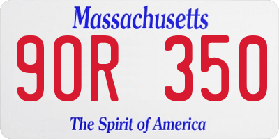 MA license plate 9OR350