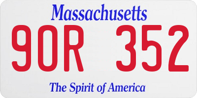 MA license plate 9OR352