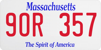 MA license plate 9OR357