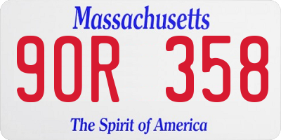 MA license plate 9OR358