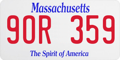 MA license plate 9OR359