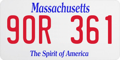 MA license plate 9OR361