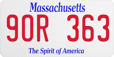 MA license plate 9OR363
