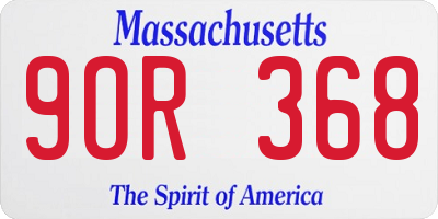 MA license plate 9OR368