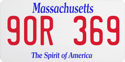MA license plate 9OR369