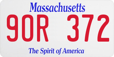 MA license plate 9OR372