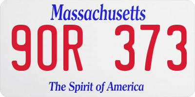 MA license plate 9OR373