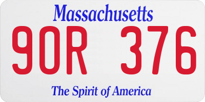 MA license plate 9OR376