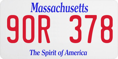 MA license plate 9OR378