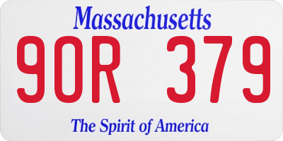 MA license plate 9OR379