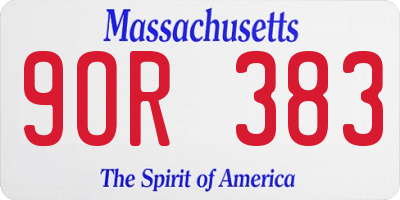 MA license plate 9OR383
