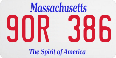 MA license plate 9OR386