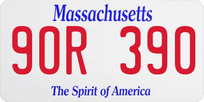 MA license plate 9OR390