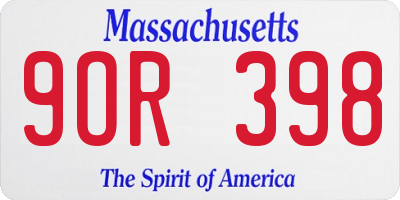 MA license plate 9OR398