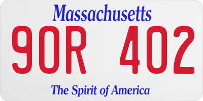 MA license plate 9OR402
