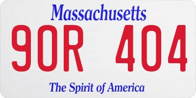 MA license plate 9OR404