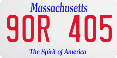 MA license plate 9OR405