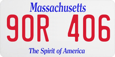 MA license plate 9OR406