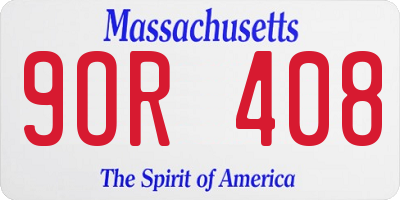MA license plate 9OR408