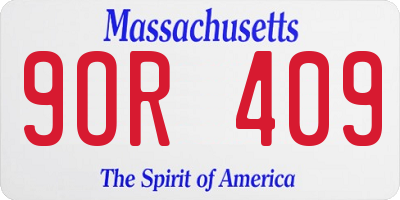 MA license plate 9OR409