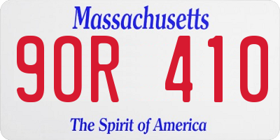 MA license plate 9OR410