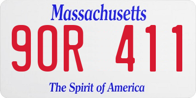 MA license plate 9OR411