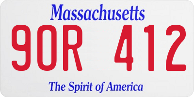 MA license plate 9OR412