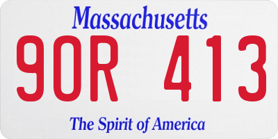 MA license plate 9OR413