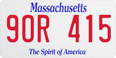 MA license plate 9OR415