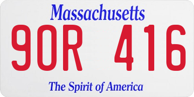 MA license plate 9OR416