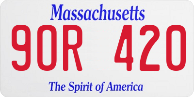 MA license plate 9OR420