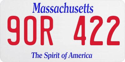 MA license plate 9OR422