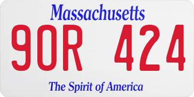 MA license plate 9OR424