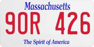 MA license plate 9OR426