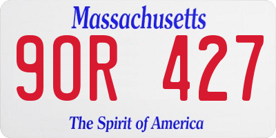 MA license plate 9OR427