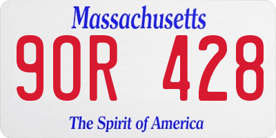 MA license plate 9OR428